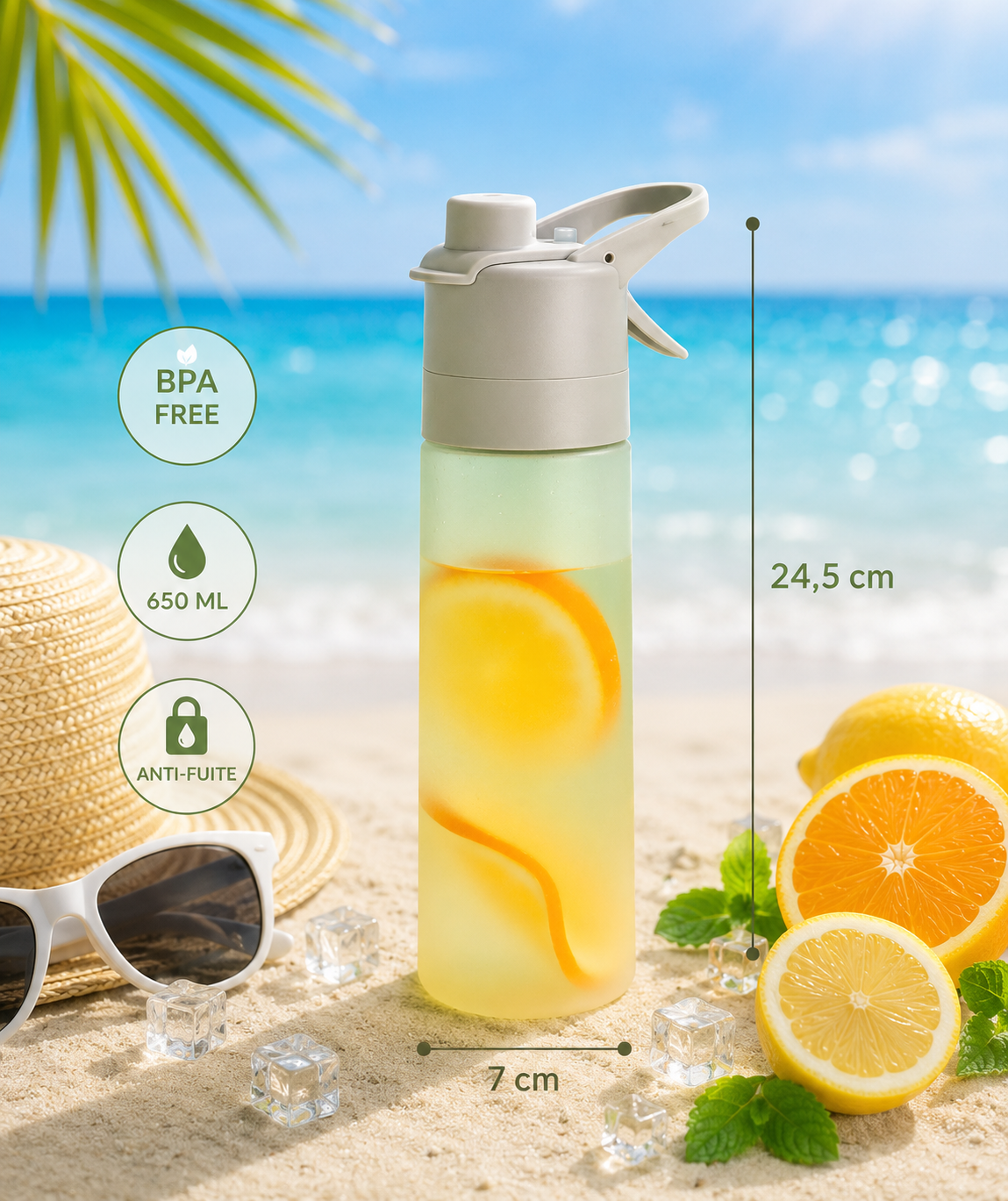 HydraMint™ Bottle – Édition Gray Summer